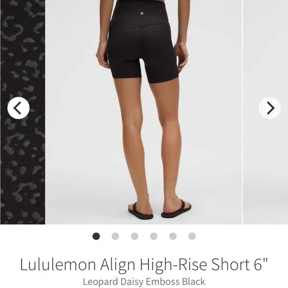 NWT Lululemon Align High-Rise Short 6" Leopard Daisy Emboss Black SIZE 6 - Picture 13 of 13